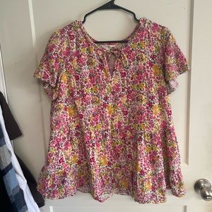 Tera and Sky Pink Floral Shirt